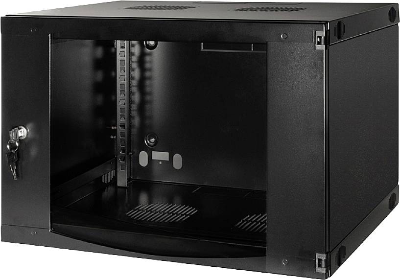 LogiLink W06F64B 19inch-wandkast (b x h x d) 540 x 330 x 450 mm 6 HE Zwart-grijs (RAL 7021)