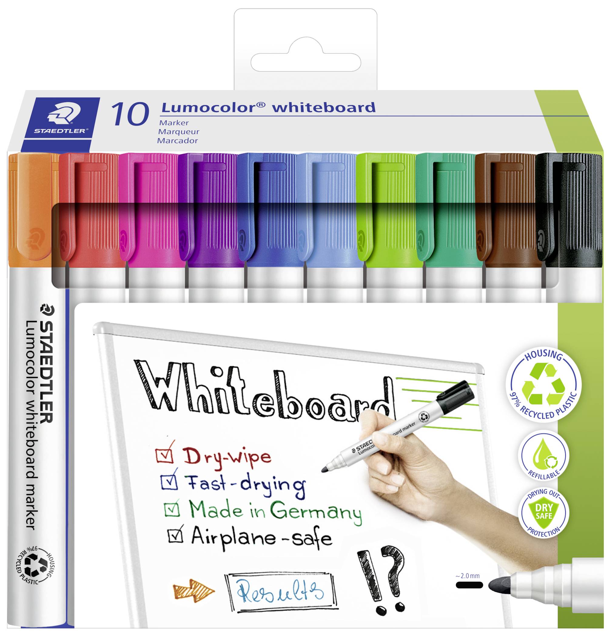 Staedtler Lumocolor 351 C10 Whiteboardmarker Willekeurige kleur (geen keuze mogelijk) 10 stuk(s)