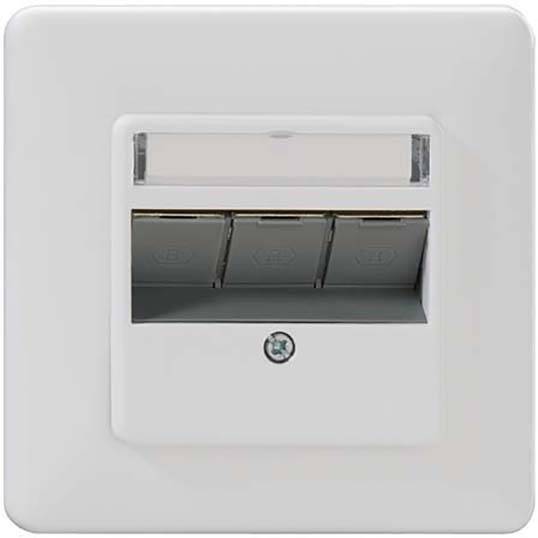 Rutenbeck 139112100 Netwerkdoos Opbouw (op muur) Inzet met centraalstuk en frame CAT 6A Zuiver wit