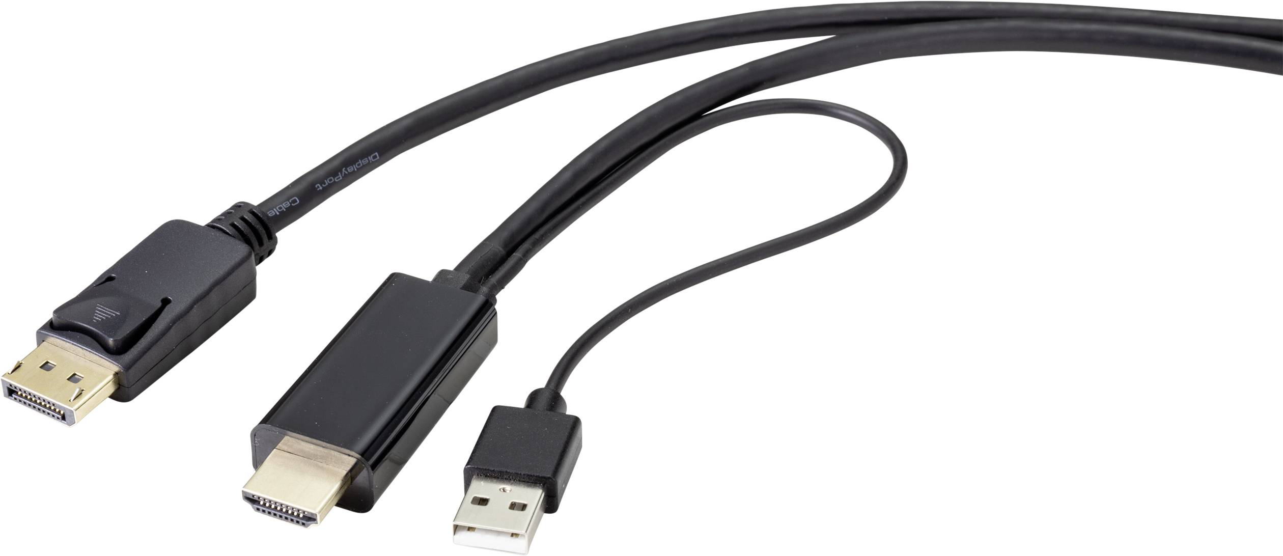 Renkforce RF-4600632 DisplayPort-kabel DisplayPort / HDMI Adapterkabel DisplayPort-stekker, HDMI-A-stekker 2.00 m Zwart