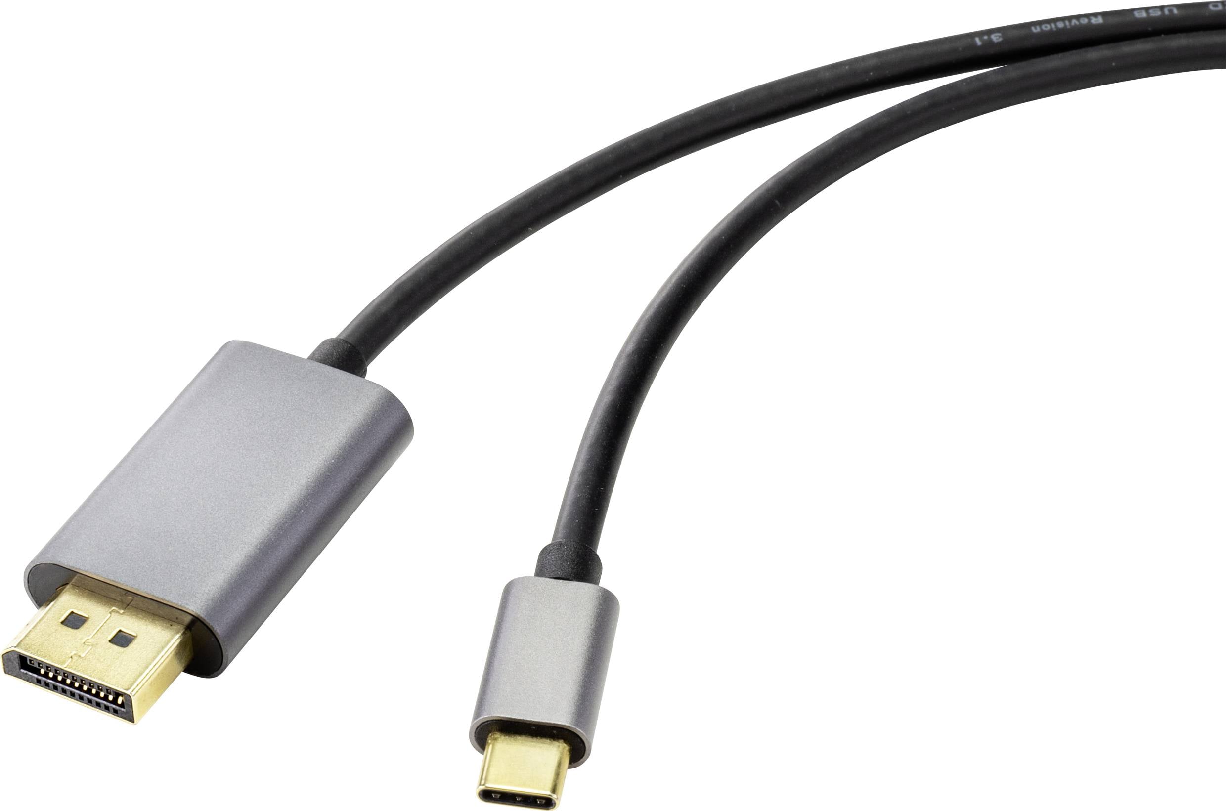 Renkforce RF-4600984 USB-C-displaykabel USB-C / DisplayPort Adapterkabel USB-C stekker, DisplayPort-stekker 1.00 m Zwart