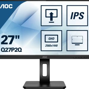 AOC Q27P2Q LCD-monitor Energielabel F (A – G) 68.6 cm (27 inch) 2560 x 1440 Pixel 16:9 4 ms Hoofdtelefoonaansluiting, Au AOC Q27P2Q LCD-monitor Energielabel F (A – G) 68.6 cm (27 inch) 2560 x 1440 Pixel 16:9 4 ms Hoofdtelefoonaansluiting, Au
