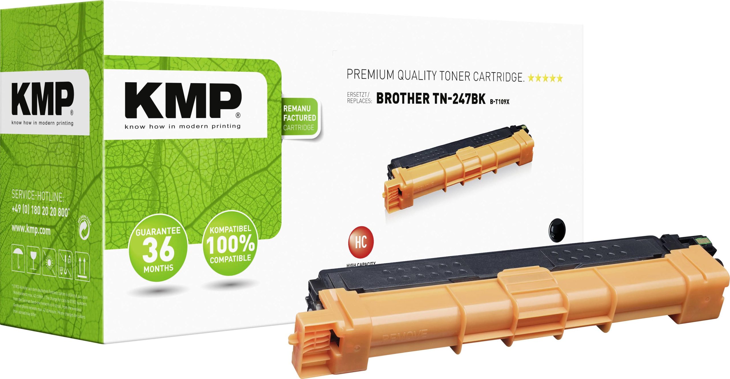 KMP Tonercassette vervangt Brother TN-247BK, TN247BK Compatibel Zwart 3000 bladzijden B-T109X