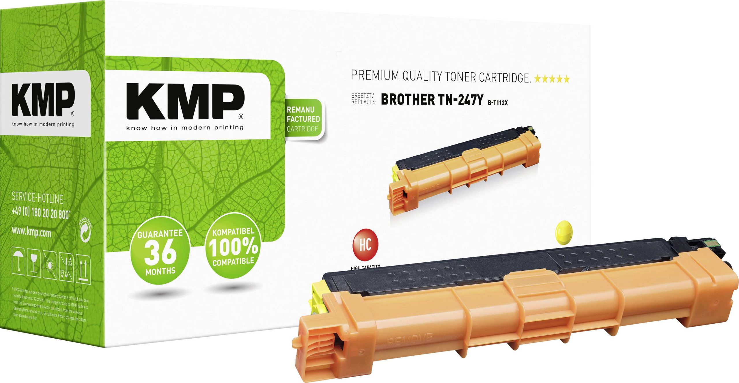 KMP Tonercassette vervangt Brother TN-247Y, TN247Y Compatibel Geel 2300 bladzijden B-T112X