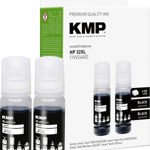 KMP Navulinkt vervangt HP 32XL, 1VV24AE Compatibel 2-pack Zwart 140 ml H197 1769,0001 KMP Navulinkt vervangt HP 32XL, 1VV24AE Compatibel 2-pack Zwart 140 ml H197 1769,0001