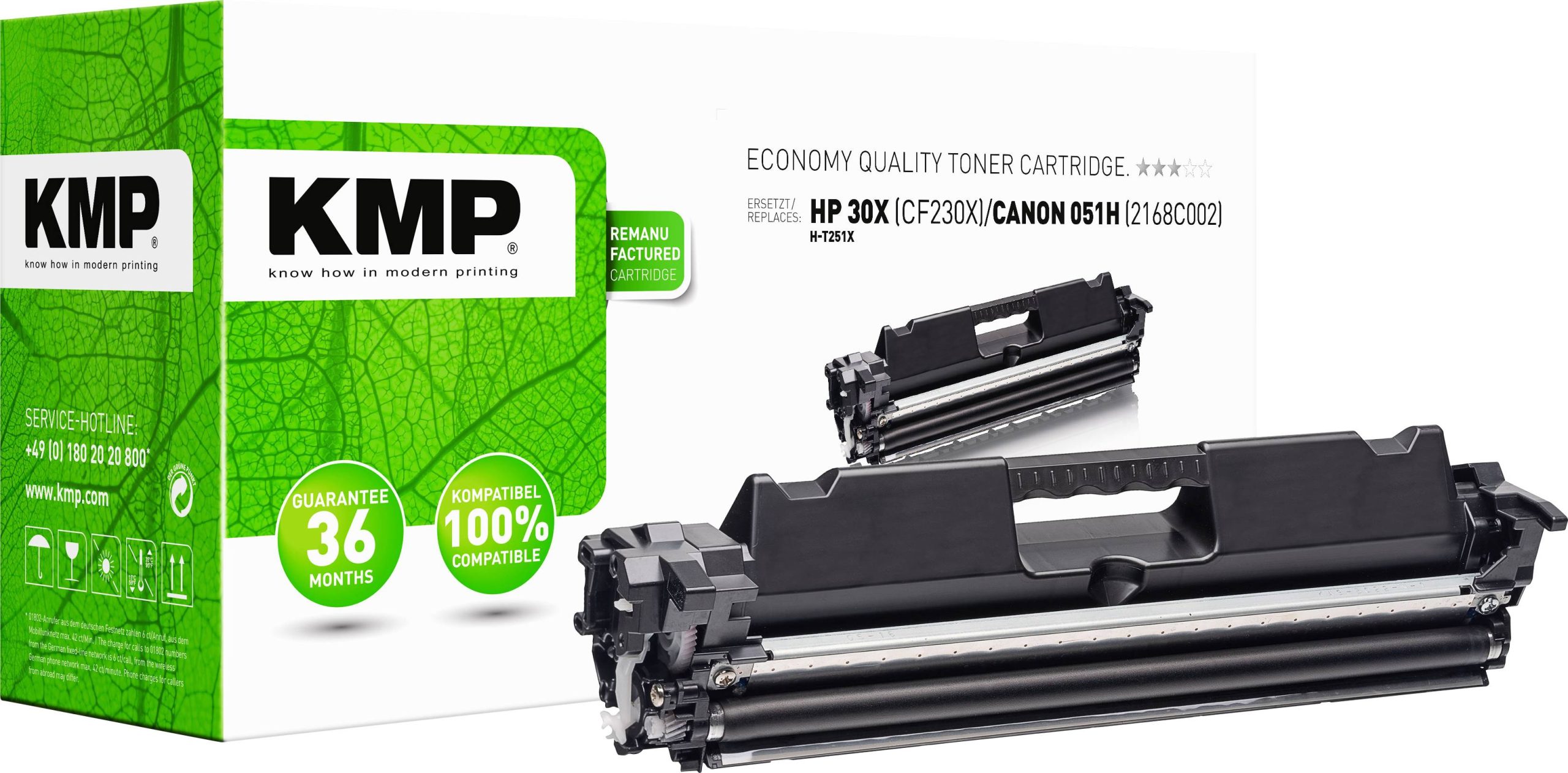 KMP Toner vervangt HP 30XBK Compatibel Zwart H-T251X SP518588