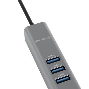Terratec CONNECT C2 251735 USB-hub 3 poorten USB-A, RJ45 USB 3.2 Gen1 5 GBit/s Met ingebouwde netwerkaansluiting Grijs Terratec CONNECT C2 251735 USB-hub 3 poorten USB-A, RJ45 USB 3.2 Gen1 5 GBit/s Met ingebouwde netwerkaansluiting Grijs