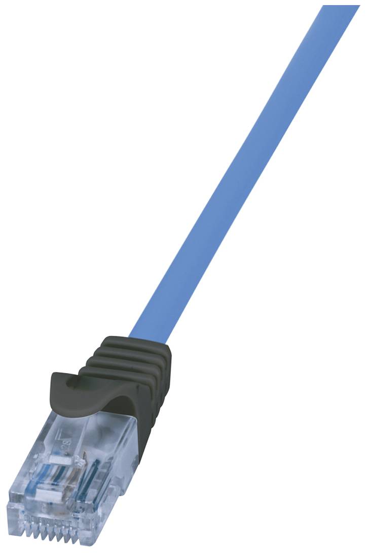 LogiLink CPP003 RJ45 Netwerkkabel, patchkabel CAT 6A U/UTP 3 m Blauw Vlambestendig, Halogeenvrij, Met anti-kniktule, Sna
