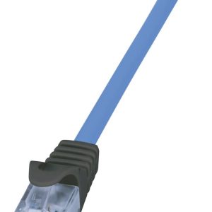 LogiLink CPP020 RJ45 Netwerkkabel, patchkabel CAT 6A U/UTP 20 m Blauw Vlambestendig, Halogeenvrij, Met anti-kniktule, Sn