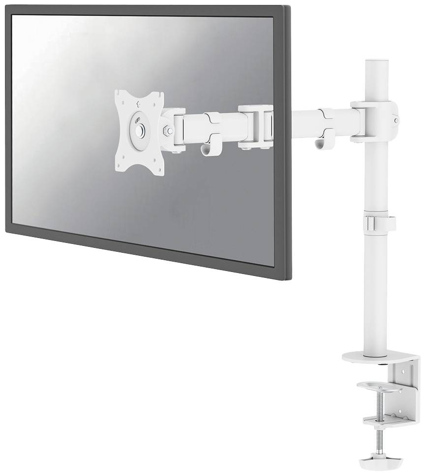 Neomounts NM-D135WHITE Monitor-tafelbeugel 25,4 cm (10") - 76,2 cm (30") Zwenkbaar, Roteerbaar, Kantelbaar, In hoogte ve
