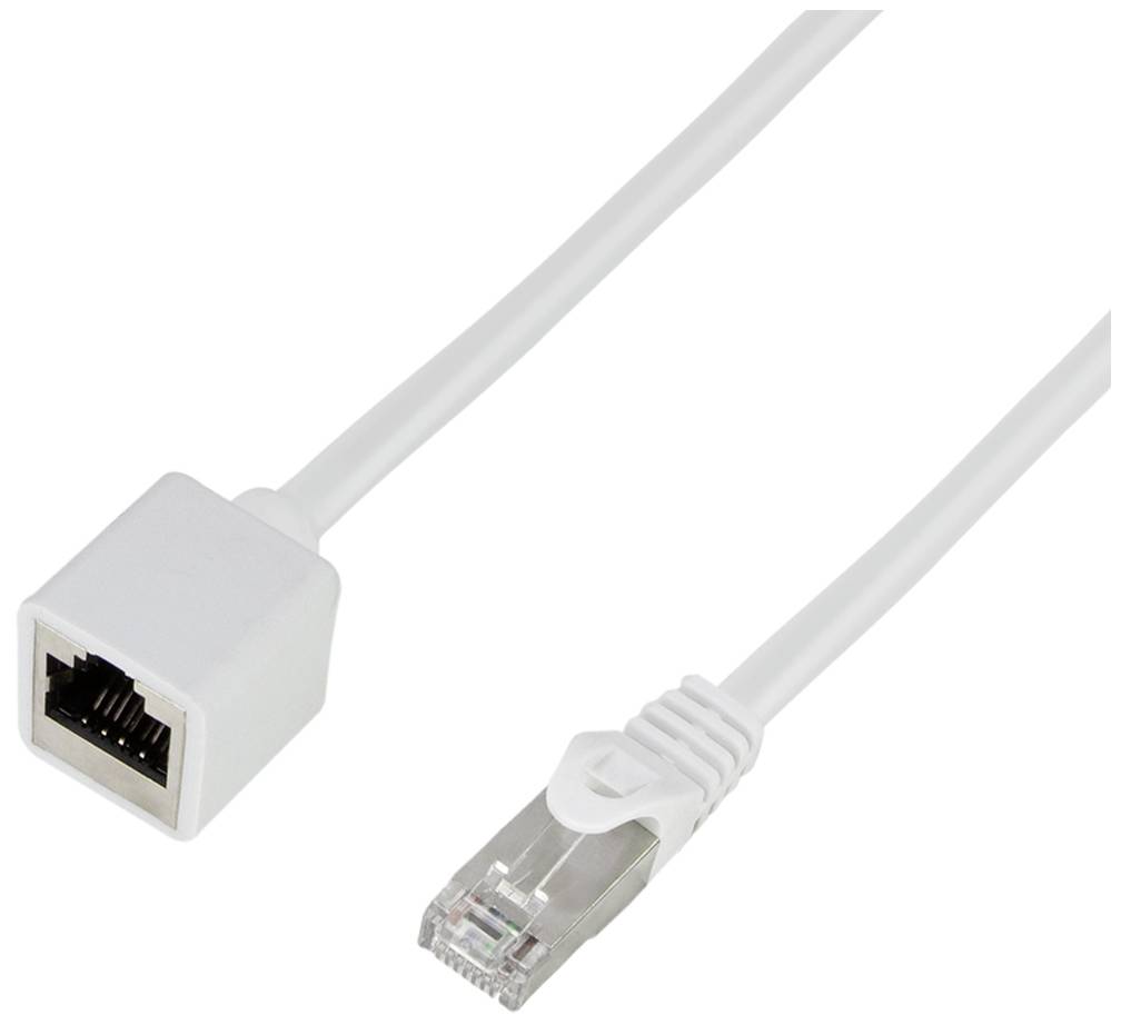 LogiLink CQX091S RJ45 Netwerkkabel, patchkabel CAT 6A S/FTP 10.00 m Wit Vlambestendig, Halogeenvrij, Afscherming gevloch
