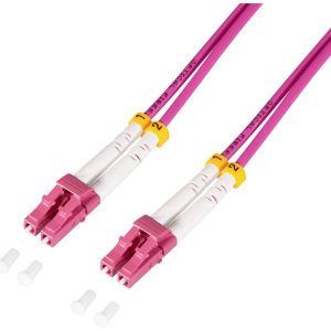 LogiLink FC4LC01 Glasvezel Optische vezel Aansluitkabel 1.00 m Violet [1x LC-/UPC-stekker – 1x LC-/UPC-stekker] 50/125 µ