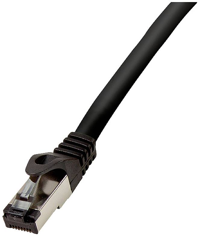 LogiLink CQ8103S RJ45 Netwerkkabel, patchkabel CAT 8.1 S/FTP 15.00 m Zwart Afscherming gevlochten, Halogeenvrij 1 stuk(s