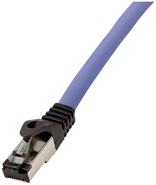 LogiLink CQ8106S RJ45 Netwerkkabel, patchkabel CAT 8.1 S/FTP 15.00 m Blauw Afscherming gevlochten, Halogeenvrij 1 stuk(s