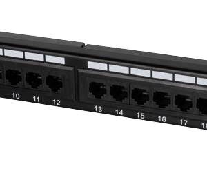 LogiLink NP0027 24 poorten Patchpaneel 483 mm (19″) CAT 5e 1 HE Zwart LogiLink NP0027 24 poorten Patchpaneel 483 mm (19″) CAT 5e 1 HE Zwart