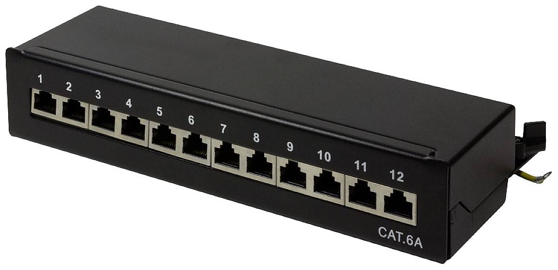 LogiLink NP0019B 12 poorten Patchpaneel CAT 6A Meerdere kleuren
