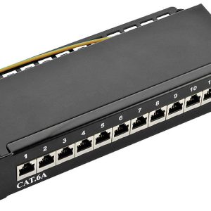LogiLink NP0052B 12 poorten Patchpaneel 254 mm (10″) CAT 6A 1 HE LogiLink NP0052B 12 poorten Patchpaneel 254 mm (10″) CAT 6A 1 HE