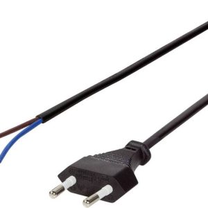 LogiLink Stroom Aansluitkabel [1x Euro-stekker – 1x Open kabeleinde] 1.50 m Zwart
