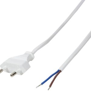 LogiLink Stroom Aansluitkabel [1x Euro-stekker – 1x Open kabeleinde] 1.50 m Wit