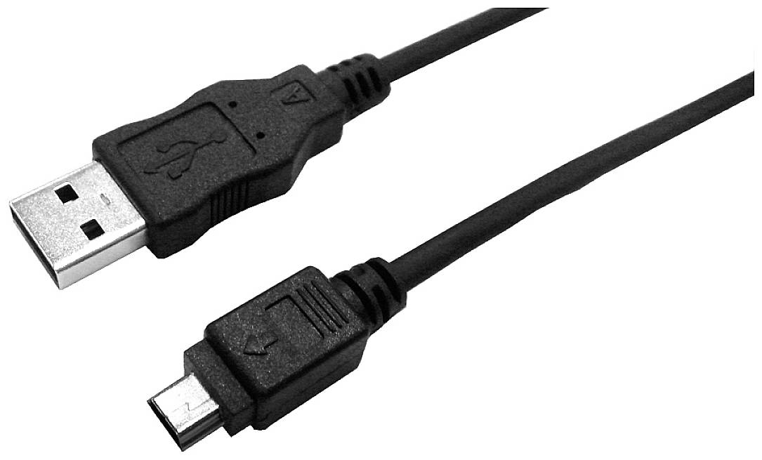 LogiLink CU0015 USB-kabel USB 2.0 USB-A stekker, USB-mini-B stekker 3.00 m Zwart