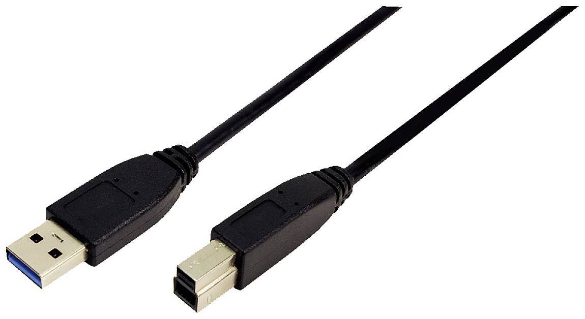 LogiLink CU0025 USB-kabel USB 3.2 Gen1 USB-A stekker, USB-B stekker 3.00 m Zwart