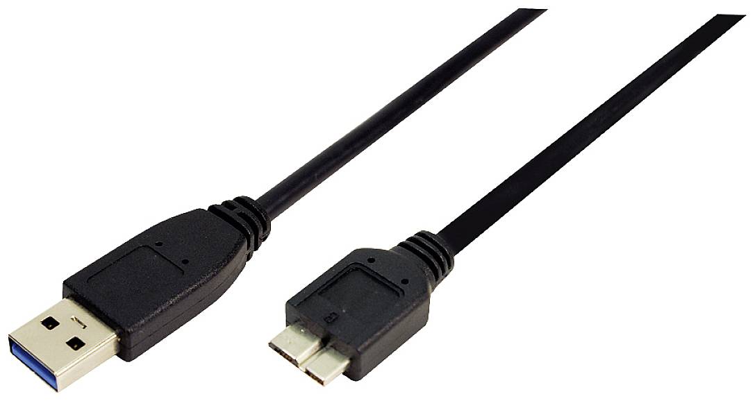 LogiLink CU0037 USB-kabel USB 3.2 Gen1 USB-A stekker, USB-micro-B 3.0 stekker 0.60 m Zwart
