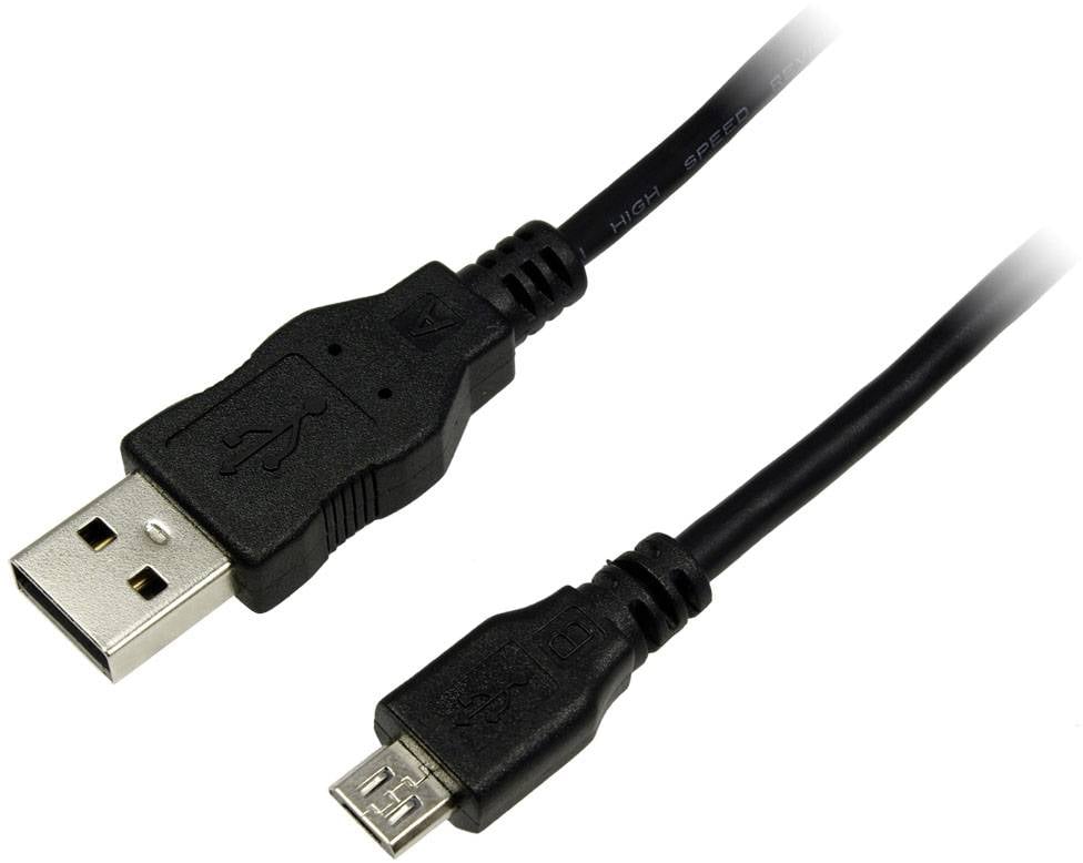 LogiLink CU0059 USB-kabel USB 2.0 USB-A stekker, USB-micro-B stekker 3.00 m Zwart