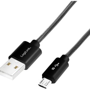 LogiLink CU0132 USB-kabel USB 2.0 USB-A stekker, USB-micro-B stekker 1.00 m Zwart LogiLink CU0132 USB-kabel USB 2.0 USB-A stekker, USB-micro-B stekker 1.00 m Zwart