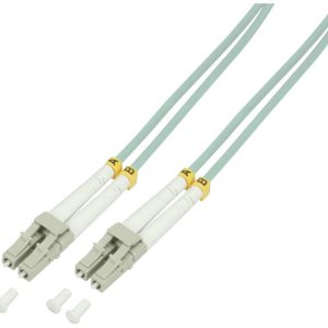 LogiLink FP3LC05 Glasvezel Optische vezel Aansluitkabel 5.00 m Turquoise [1x LC-stekker – 1x LC-stekker] 50/125 µ Multim