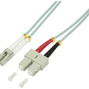LogiLink FP3LS10 Glasvezel Optische vezel Aansluitkabel [1x LC-stekker – 1x SC-stekker] 50/125 µ Multimode OM3 10.00 m