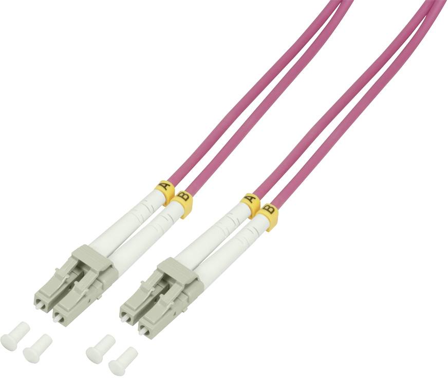 LogiLink FP4LC11 Glasvezel Optische vezel Aansluitkabel 100.00 m Violet 50/125 µ Multimode OM4