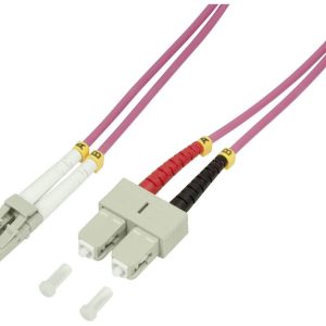 LogiLink FP4LS02 Glasvezel Optische vezel Aansluitkabel 2.00 m Violet [1x LC-stekker – 1x SC-stekker] 50/125 µ Multimode