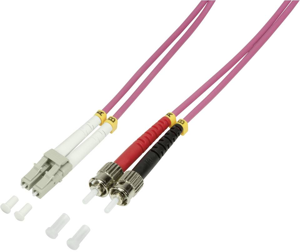 LogiLink FP4LT02 Glasvezel Optische vezel Aansluitkabel 2.00 m Violet 50/125 µ Multimode OM4