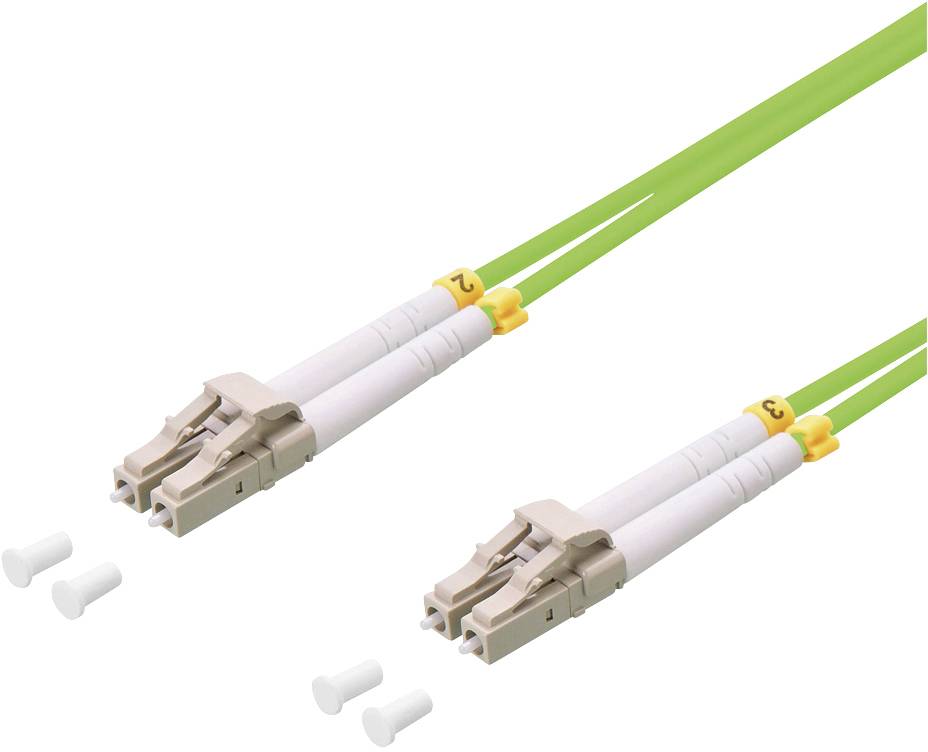 LogiLink FP5LC10 Glasvezel Optische vezel Aansluitkabel 10.00 m Linde-groen 50/125 µ Multimode