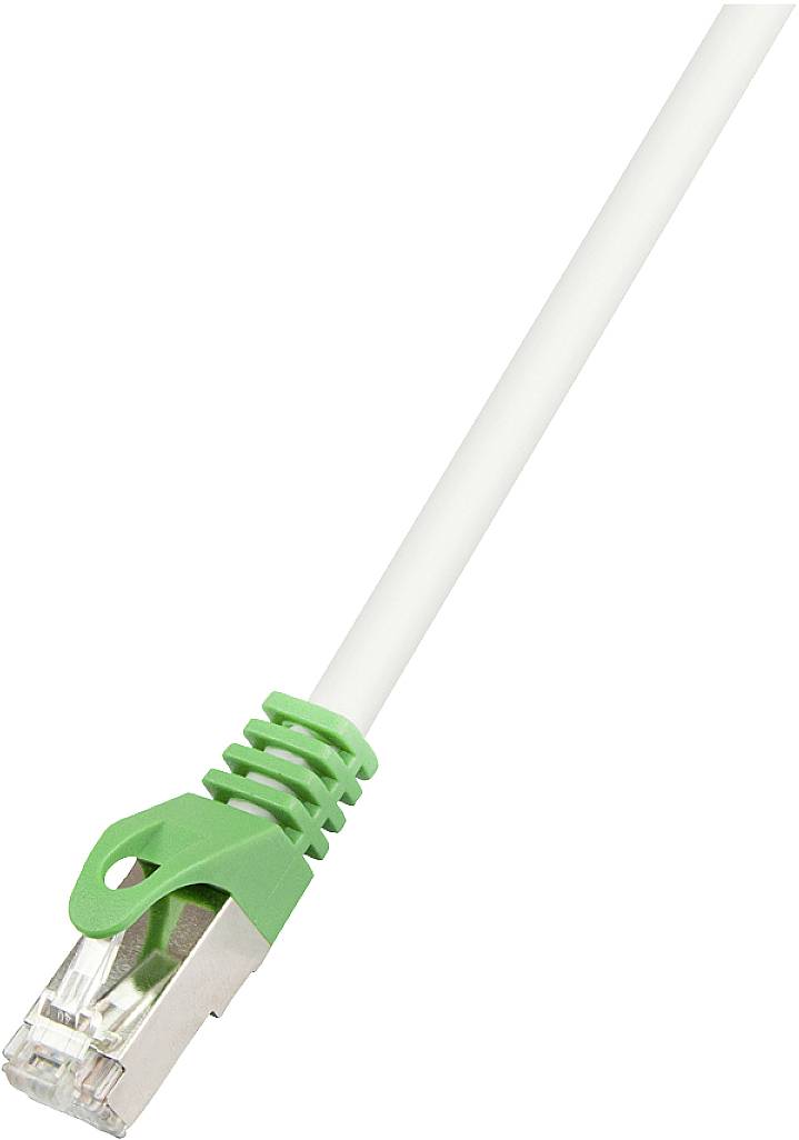 LogiLink RJ45 (cross) Netwerkkabel Aansluitkabel CAT 6 S/FTP 1.00 m Grijs Vlambestendig, Afscherming gevlochten, Afscher
