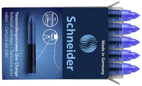Schneider Schreibgeräte One Change 185403 Navulpatroon rollerballpen 0.6 mm Blauw 5 stuk(s)
