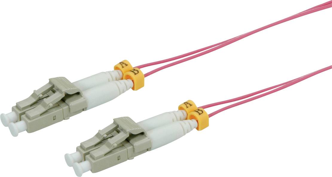 ROLINE Glasvezel kabel, dun, 50/125µm OM4, LC/LC, LSOH, Slim, violet, 2 m