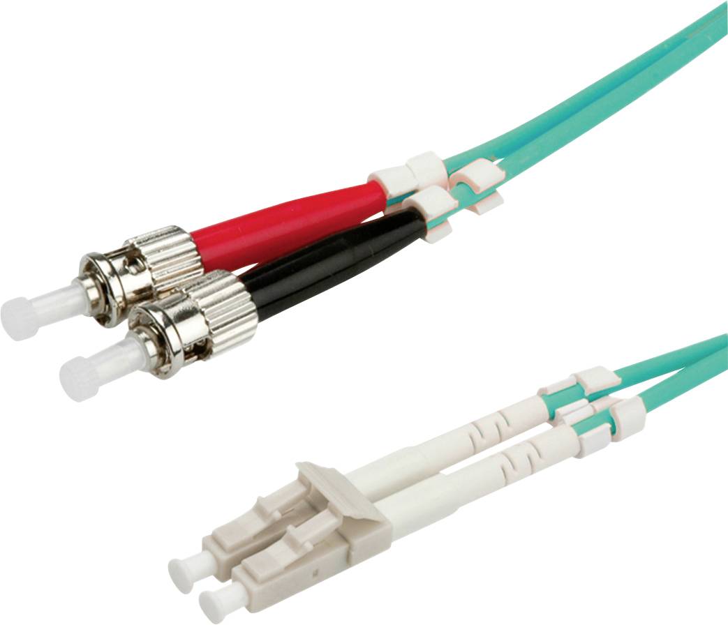 VALUE F.O. kabel 50/125µm OM3, LC/ST, LSOH, turkoois, 10 m