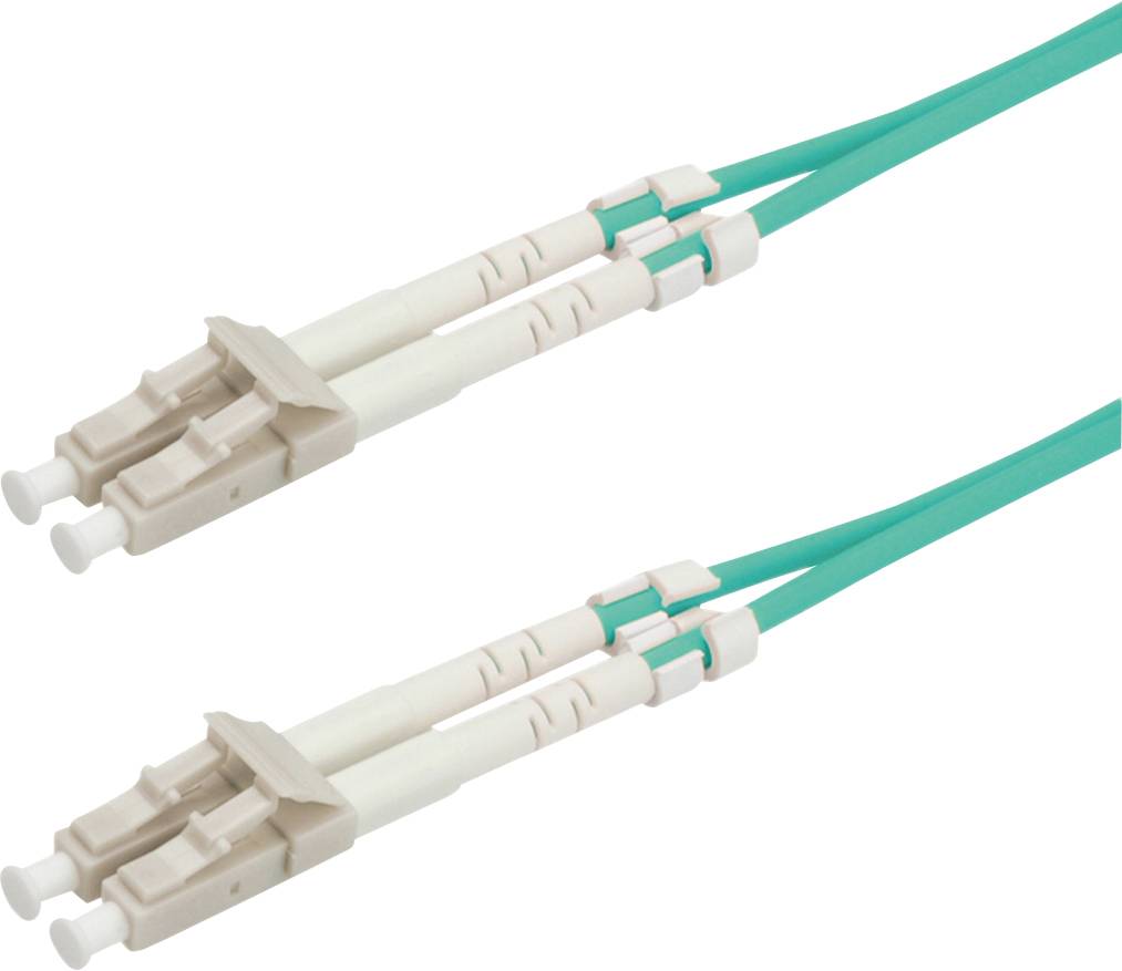 VALUE F.O. kabel 50/125µm, LC/LC, OM3, LSOH, turkoois, 1 m