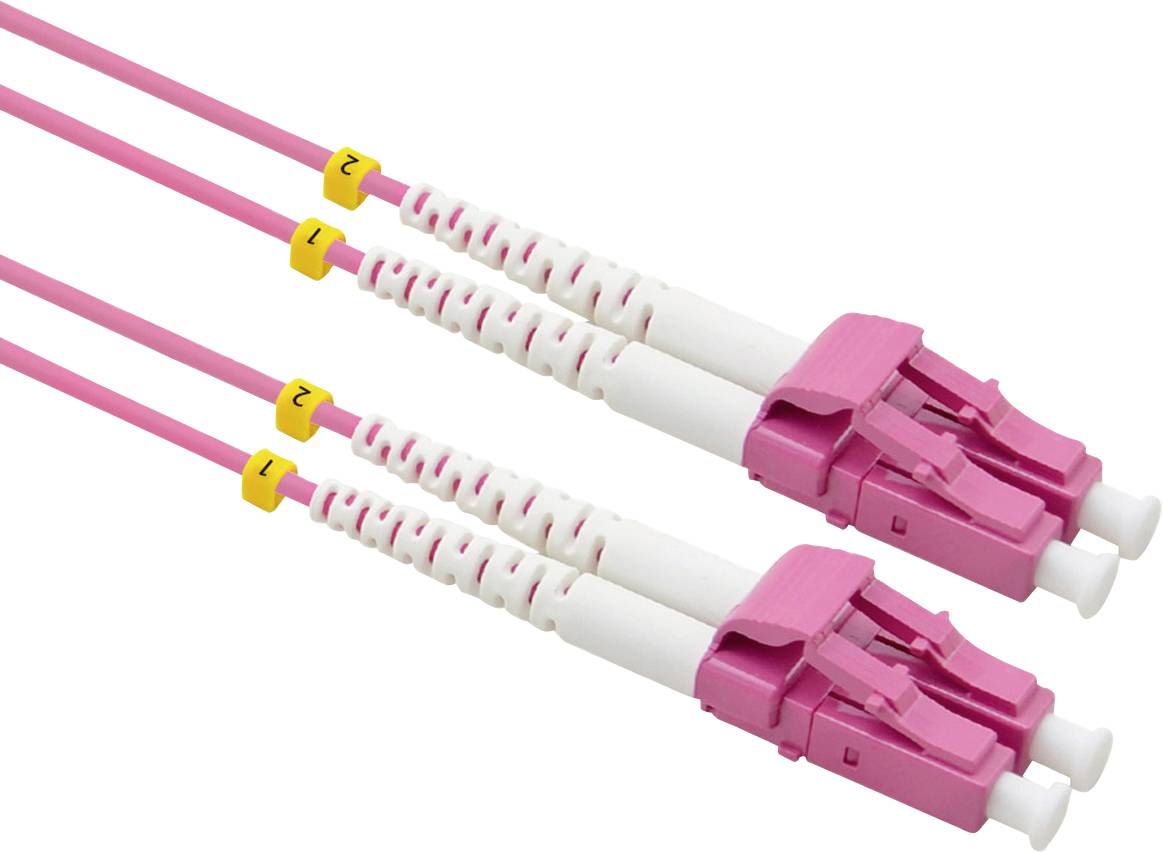 VALUE F.O. Kabel 50/125µm OM4, LC/LC, low-Loss connector , LSOH, violet, 15 m