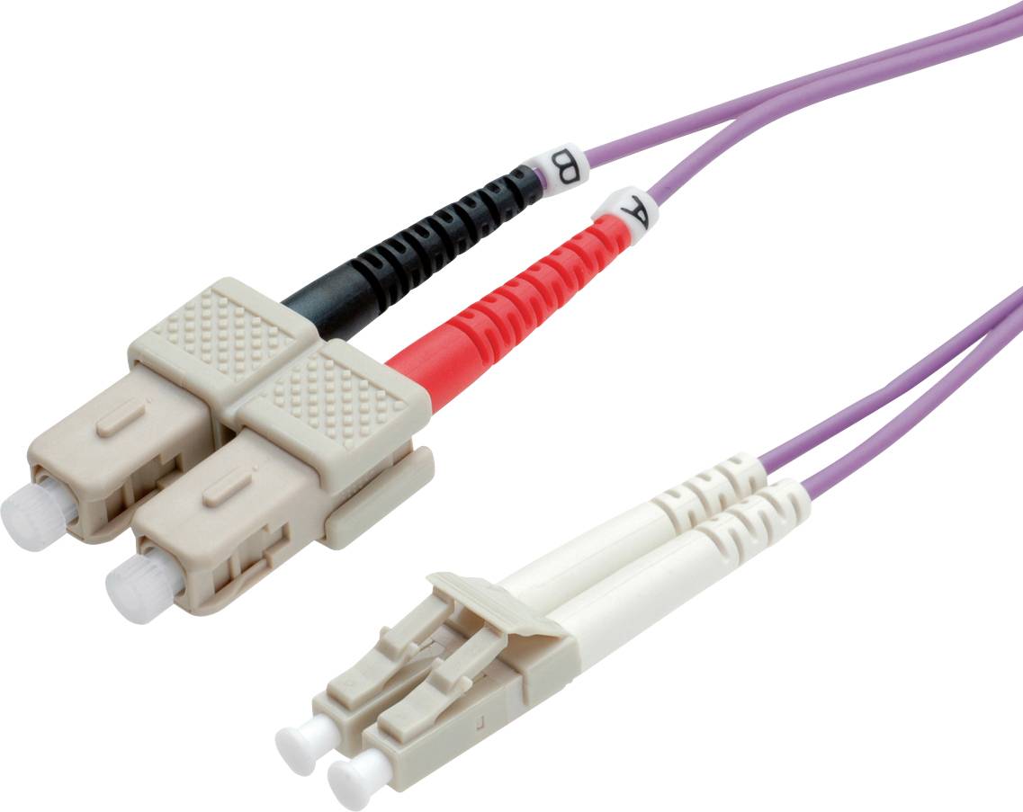 VALUE F.O. kabel 50/125µm OM4, LC/SC, LSOH, violet, 1 m
