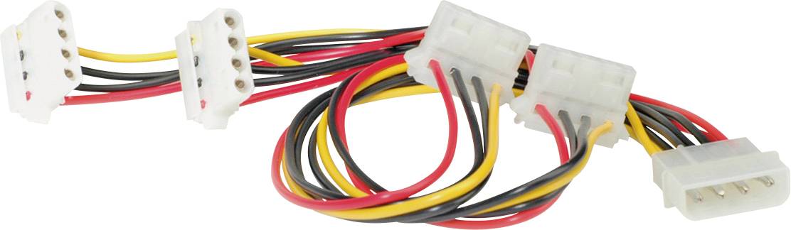 ROLINE Y-kabel 4 polig. HDD / 4x 4 pol. HDD (hoek), 0,45 m