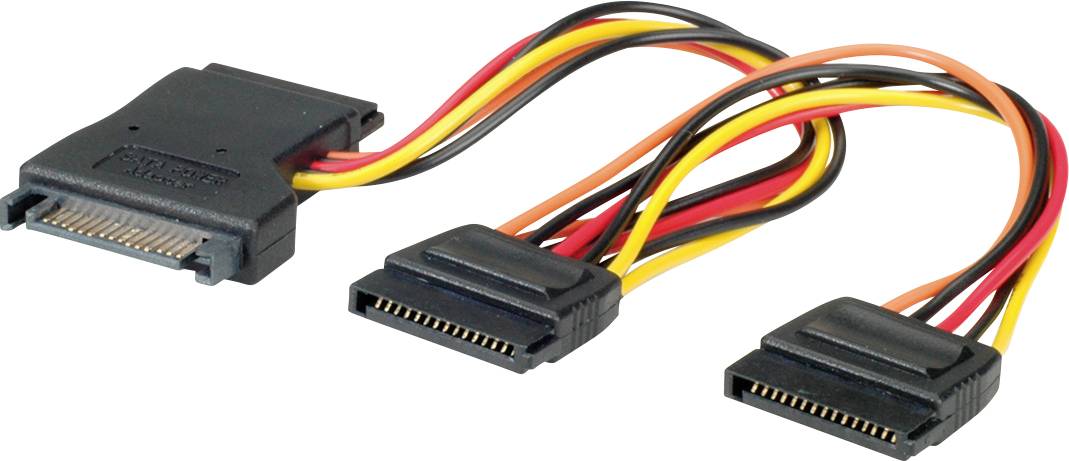 ROLINE stroom Y-Adapterkabel SATA / 3x SATA, 0,3 m