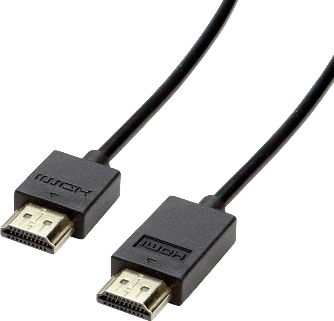 ROLINE 4K HDMI Ultra HD kabel met Ethernet, actief, ST/ST, zwart, 1 m
