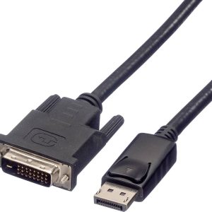 ROLINE DisplayPort Kabel DP Male – DVI Male (24+1), LSOH, zwart, 1,5 m