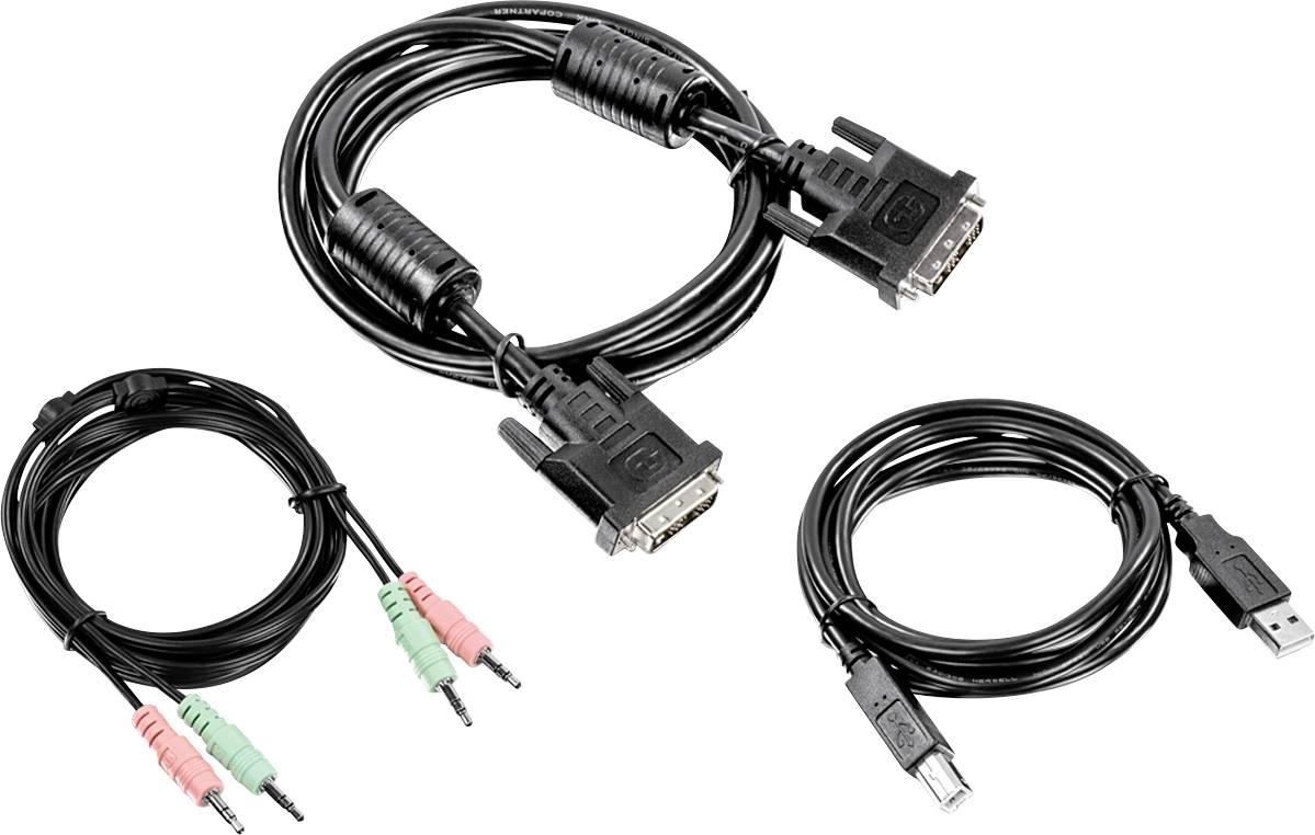 TrendNet KVM Aansluitkabel [1x DVI-stekker 18+5-polig, USB-A 2.0 stekker, Jackplug male 3,5 mm - 1x DVI-stekker 18+5-pol