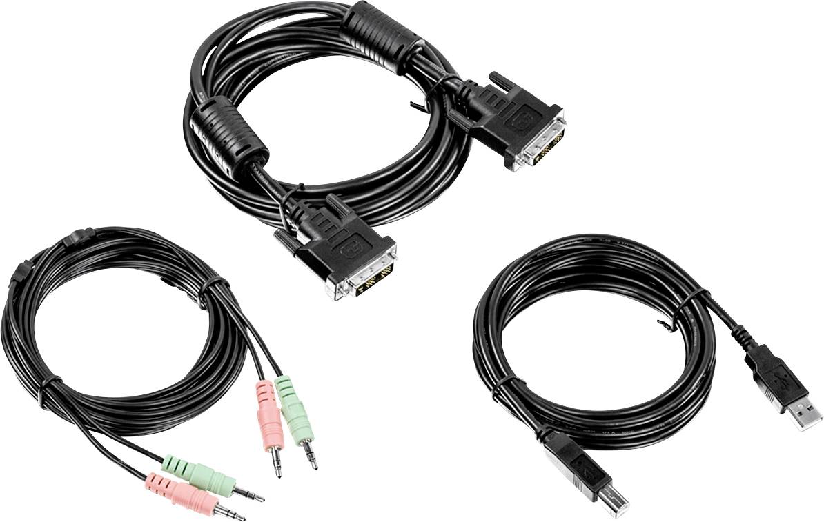 TrendNet KVM Adapter [1x DVI-stekker 18+5-polig, USB-A 2.0 stekker, Jackplug male 3,5 mm - 1x DVI-stekker 18+5-polig, US