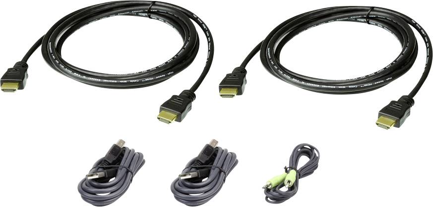 ATEN KVM Aansluitkabel [1x HDMI-stekker, USB-A 2.0 stekker, Jackplug male 3,5 mm - 1x HDMI-stekker, Jackplug male 3,5 mm