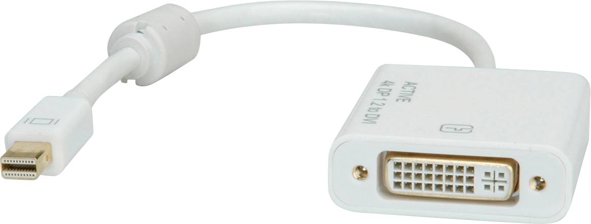 ROLINE 4K Mini DisplayPort-DVI Adapter, Mini DP M - DVI F