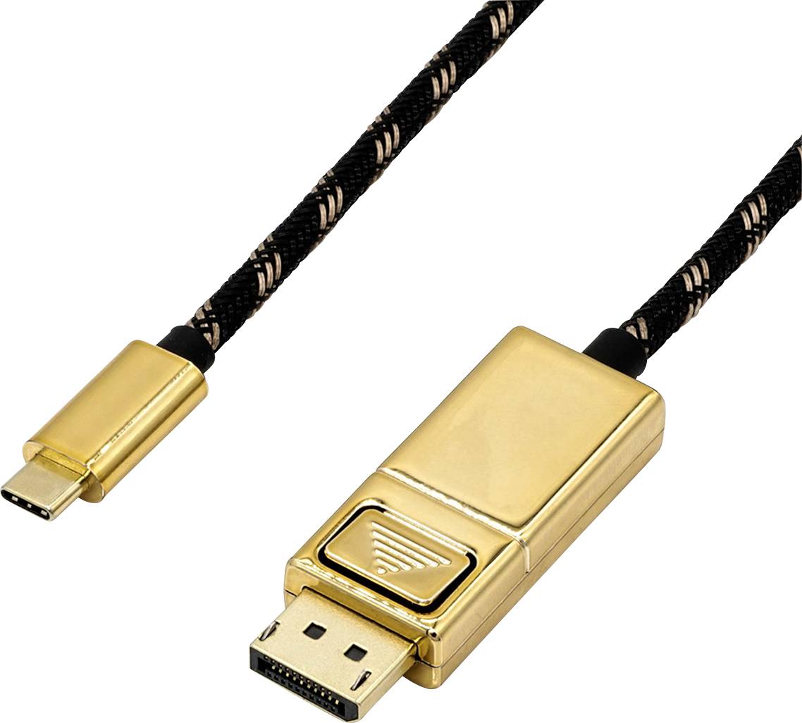 ROLINE GOLD USB type C - DisplayPort adapterkabel, v1.2, M/M, 1 m